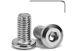 Tunejoy Viti a Testa Piatta M8 x 12 mm Vite a Testa Esagonale Bulloni in Acciaio Inox A2 V2A Bulloni per Mobili con Chiavi a Esagono Filettatura Completa 20 Pezzi