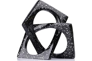 ‎XMGZQ XMGZQ Moderne geometrische Würfel-Skulptur mit schwarzem Knoten, Statue, Dekoration, Bücherregal, Tafelaufsatz, dekorativ, Würfel-Skulptur, Tisch-Skulptur und Figuren, schwarzer Heimdekor-Akzent,