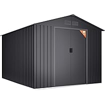 Casetta Da Giardino In Metallo Wasabi 3,14m&sup2; - Capanno Antracite Con Porta Scorrevole E Tetto Inclinato