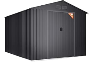 Wasabi - Caseta Grande Jardín 8,08m2 Light Anthracite – 313x258x202cm - Rejillas Anticondensación – Antracita - Puerta Corredera Doble - Cobertizo Metálico Almacenaje Exterior