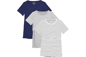 Sosolism Set da 3 Magliette da Allattamento Estate a Maniche Corte T-Shirt Casual per Gravidanza e Post-Parto per Donne