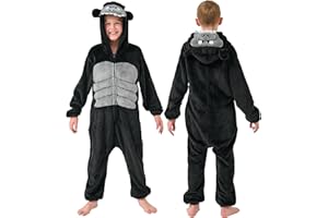 YLLSOPHAN Boys Onesie Pyjamas Fleece Girls Bear Lion Panda Bunny Gorilla Crocodile Winter Jumpsuit Sleepsuit Unisex Animal HoodieExtra Large