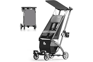 Beberoad R1 Auto-Fold Travel Stroller for Airplane, Ultra Compact Stroller Pushchair Buggy for Babies, Kids, Toddlers Over 6 Months, Lightweight Baby Pram Trolley Cabin Approved, Only 11.5 lbs, Grey