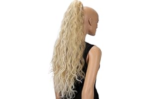 CAISHA 70 Extra Lungo Voluminoso Ondulato Coda Di Cavallo Parrucchino Fibre Sintetiche Resistenti Al Calore Con Clip A Farfalla Riflessi Mix Biondo Chiaro H711