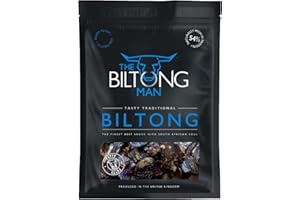 The Biltong Man Tasty Traditional Fatty Beef Biltong - High-Protein Dried Beef Snack, 500g