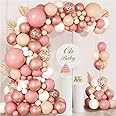 Pink Balloon Arch Kit, 133pcs Blush Pink Rose Gold Balloon Garland, Pastel Pink Nude Beige White Latex Balloons for Boho Baby Shower Wedding Bridal Shower Birthday Party Decorations