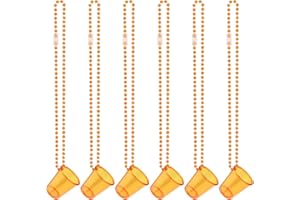 Bekecidi 6 vasos de chupito con collares, mini vasos de plástico para despedida de soltera con collar en cuentas, reutilizables, bonitos vasos para decoraciones de despedida de soltera, suministros de