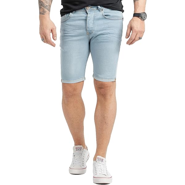 Rock Creek M23, pantaloncini da uomo, in denim, elasticizzati