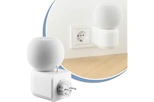 Cleverstation Halterung Steckdose - passend für Apple HomePod mini Lautsprecher Wandhalterung, Halterung Wand, Boxen Wandhalterung, Wandhalter Lautsprecher, Speaker Wall Mount (weiß)