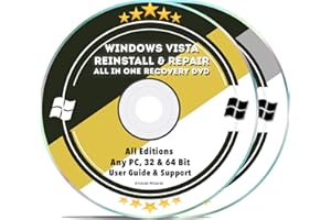 INSTALL WIZARDS Installation Repair Disc for Windows Vista Recovery - Any PC Computer 32 & 64 Bit Dell HP All Brands w/ User Guide