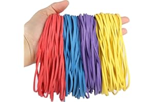 HEMIKS 120 Pieces Large Rubber Bands, Colorful Elastic Bands Strong Elastic Rubber Bands for Office Home Bank School Document Organizing