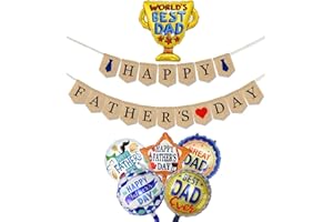 Happy Father's Day Decorations for HOME, Happy Father's Day Banner Garland Bunting and Foil Balloon Set, Happy Father's Day Decorations 1 Set Banner Bunting and 6PCS Foil Balloon Set by UNIQVERSAL