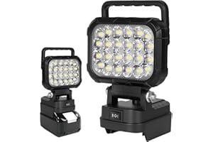 AUAUY 72W Cordless LED Work Light for Makita 18V Battery, Two Levels Adjustable Flood Light with Two USB Charging Port, Lighting for Garage, Camping, Car Repairing, Emergency (No Battery)