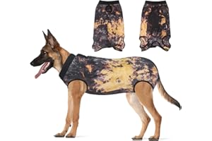 Jiupety Hundebody Nach Op, Einteiler Einstellbar Op Body Hund Kastration Hündin, Atmungsaktiv Anti-Wundlecken Body für Hund Nach Op, Weich Hundebody Nach Kastration Rüde, Tie-Dye XXXL