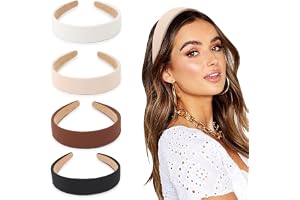 DRESHOW 4 Paket Pannband för Kvinnor och Flickor Plast Pannband Mode Boho Breda Elastiska Hårband Halkfria Hårtillbehör