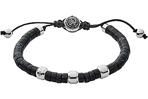 Diesel Homme, Bracelet en perles semi-précieuses avec fermoir à glissière