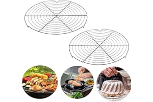 gvivej Griglia rotonda per torte, griglia di raffreddamento rotonda, 2 pezzi, in metallo, diametro 30 cm, uniforme, adatta per pentole, forno, friggitrice