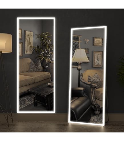 SONNI Staande spiegel, full-body spiegel met verlichting SONNI Staande spiegel, full-body spiegel met verlichting