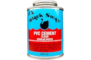 Kudos-Trading - Black Swan 236ml PVC Cement – Industrial Strength, Fast-Acting, Waterproof Seal – Ideal for Plumbing, Irrigation, and Pool & Spa Projects – Versatile, Easy to Use with Applicator Brush