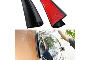YESUKD Gouttière anti-pluie, bande autocollante en PVC en forme de J, pour porte de voiture, camion, camping-car, bateau, van - Noir, 3 m