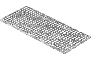Fenau | Caillebotis/Grille conforme aux normes de l'industrie du bâtiment, Dimensions : 390 x 890 x 20 mm, Dimensions du maillage: 30/30 mm, galvanisée, cadre: 400 x 900 x 23 mm)