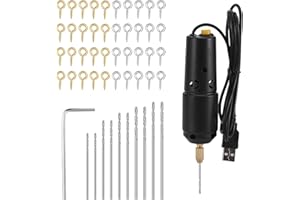 ERYUE Bohrmaschine Mit Schraubstock,Bohrer Set Harz Elektrischer Mini-Bohrer mit 10 Stück Bohrern Bits 100 Stück Schraube Augenstift für Schmuck DIY Aluminiumprodukte Holz Schlüsselanhänger