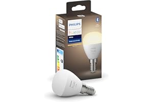 Philips Hue White, ampoule LED connectée Luster E14, compatible Bluetooth, fonctionne avec Alexa, Google Assistant et Apple Homekit