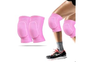 WiseJoy 2 PCS Rodilleras Deportivas Unisex, rodilleras gruesas de voleibol rodilleras suaves Rodilleras Elásticas Antideslizantes para Danza, fútbol, ​​Voleibol, Baloncesto, Yoga (Rosa)