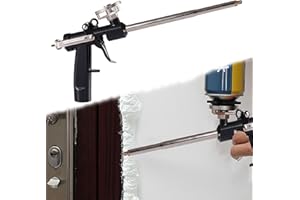 DXIA Pistola Per Schiuma Poliuretanica, Pistola in Schiuma Poliuretanica Rivestita con Ugello in Acciaio Inox ed Impugnatura Ergonomica, per Schiuma di Poliuretano（Nero）