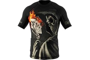 SMMASH Camicia Funzionale Uomo Rashguard Camicia Sportiva A Maniche Corte MMA Thaibox Muay Thai Kickboxing Traspirante Resistente All'Abrasione