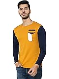 ️ Mens Tshirt Full Sleeve Cotton Regular Fit Casual t Shirt Men Blocks with Multi Colour Pocket Designe