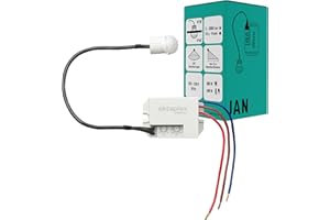 Oktaplex motion Jan Einbau-Bewegungsmelder Aussen IP65 / IP20 360° Infrarot-Sensor klein 8m Reichweite 230V mit Dämmerungssensor, Weiß Matt