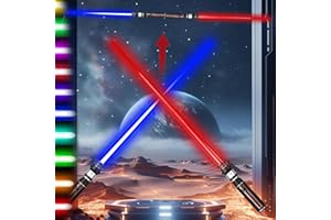 Xiujuers 2 Pezzi Spada Laser Star Wars, 12 Colori Spada Laser con Effetti Sonori, 2 in 1 Spade Laser Telescopiche, Lightsaber Star Wars, Spada Laser di Guerre Stellari, Adatto per cosplay di Halloween