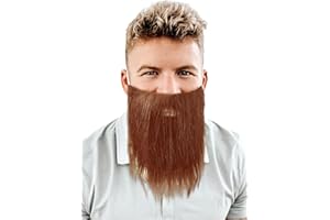 Komonee Fake Beard Brown For Halloween Christmas Parties Fancy Dress Up Costume Hair Accessory Outfit Novelty Joke