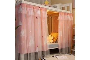 ITODA Cabin Bunk Bed Curtain Stylish Canopy Bed Tent Dustproof Blackout Curtains Mosquito Protection Nets Dormitory Shading Curtain Privacy Draperies Cloth for Single Bed
