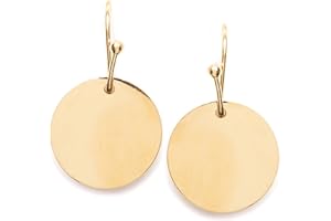 Happiness Boutique Femmes Boucles d'Oreilles Cercles Couleur Or | Boucles d'Oreilles Délicates Disque Circulaire Design Minimaliste