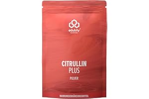 ‎EDUBILY NUTRITION Citrullin Pulver, Pre-Workout Pump Supplement, L Citrullin Malat Pulver mit Taurin, Vitamin B12 Methylcobalamin, natürliches Vitamin C aus Acerola Extrakt, Metafolin 5 MTHF, mit Stevia, 240g