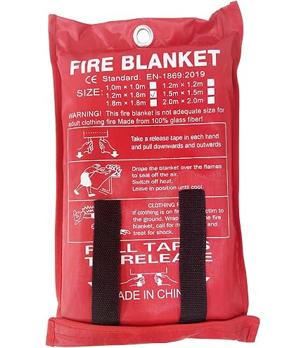 Firechief BPW1/K40 Kitemarked Budget - Coperta antincendio piccola (1 m x 1 m) con custodia in plastica bianca, adatta per l'uso in casa (cucina, ufficio, garage