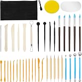BORISCA 41 Pieces Kit Ceramic Tools Air Drying Clay for Beginners Artists Professional Tools Sculpture Clay Includes Bag and