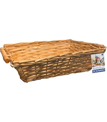 10 Ceste Rettangolari Rosse In Vimini Per Regali Natalizi - Grandi 49x35x12 Cm - 3