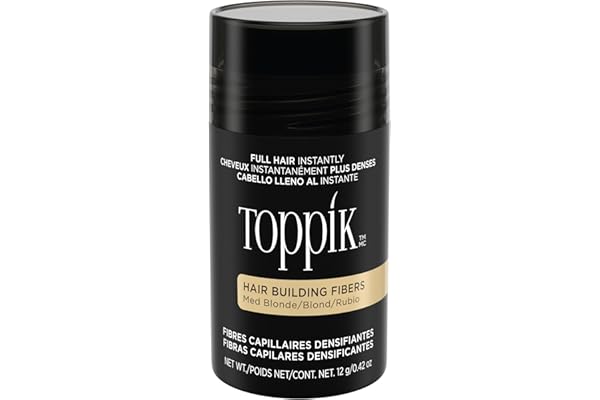 TOPPIK Fibres Capillaires Densifiantes à base de Kératine, Blond - Cheveux à l'Aspect Naturellement plus Epais – Pour densifier Racines, Ligne Frontale, Barbe, Calvitie