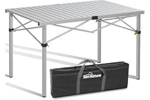 Join Nature Campingtisch Klappbar Bis 100KG mit Tragetasche Alu Klapptisch für 6 Personen - Roll Up Camping Tisch 118 x 70CM Übergröße Rolltisch für Camping, Outdoor, Garten, Balkon, Picknick (Silber)