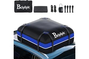BCIYIIYIC 425L Dachbox Auto Dachtasche Dachkoffer, 1000D wasserdichte Dachgepäckträger Gepäckbox für Alle Fahrzeuge Mit/Ohne Gepäckträger (15 Kubikfuß（Blau/Black）)