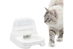 Iris Ohyama, Distributeur, Abreuvoir, Fontaine d'eau Plastique(PP) pour Chat, Chien, Système Anti-Goutte, Réservoir d'eau de 2L, L30.5 x P23.7 x H19 cm, Pieds antidérapants, J-200, Blanc