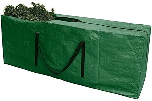 PATIO PLUS 9 FT Christmas Tree Storage Bags, Easy to Store Christmas Tree Storage with Full Zipper,Durable Reinforced Carry Handles,Wipe Clean Surface Large Bag for Xmas and Decorations Green