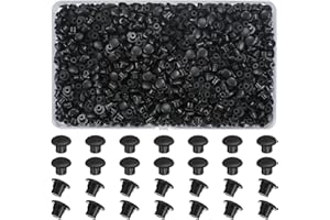 OIJOIYOI 800 Pcs 5mm Drill Hole Cover Caps, Plastic Hole Plugs, Round Button Plugs Screw Hole Caps Covers, Drilling Cover Plugs for Furniture Kitchen Cabinet Cupboard Shelves Wardrobe Bookcase - Black