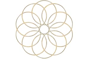 KALIONE 10 anelli in metallo da 5 cm per artigianato, cerchi dorati, motivo floreale, macramè, anelli per fai da te, macramè, acchiappasogni (oro, 5 cm), 546344_10_9EZNU8L3Q