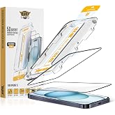 BUFF LABS iPhone 15 5D EasyFit 2 Adet Kolay Uygulama Aparatlı Ekran Koruyucu Temperli Cam