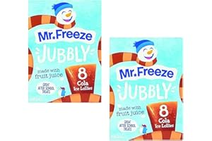KHUDADAD 2Pack Mr. Freeze Jubbly Ice Lollies, Cola, 8 x 62ml Total 16 Cola Ice Lollies - Family Pack