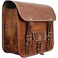 MUMMY PAPA ENTERPRISES Handmade Pure Leather Vintage Brown Bike Bag Motorcycle Bag,Carrier for All Bike (9 x 11 Inch) Pack of - 2